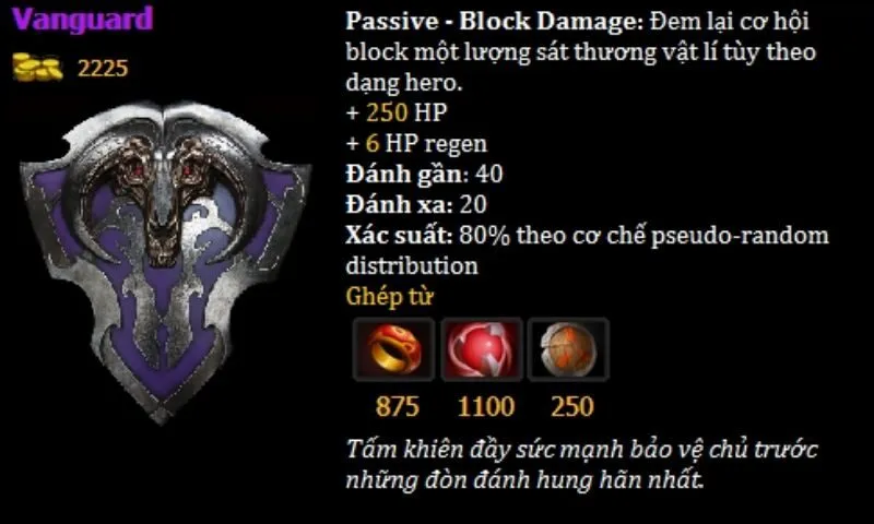 Hiệu ứng và lợi ích của Vanguard trong Dota 2